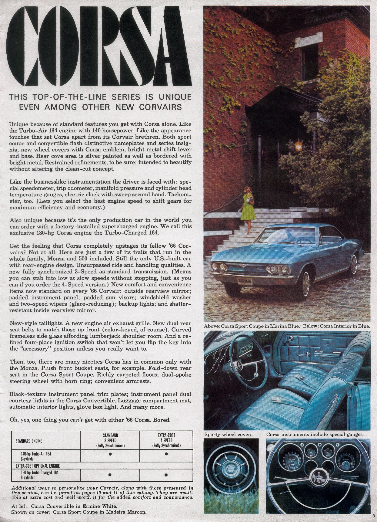 1966 Chevrolet Corvair Brochure Page 4